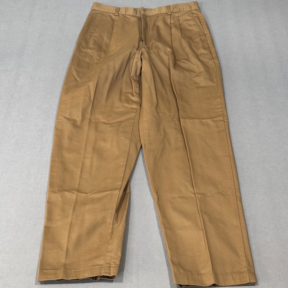 Dockers Classic Khaki Pants Women 12 Medium Tan Pleated Tapered High Rise NWT